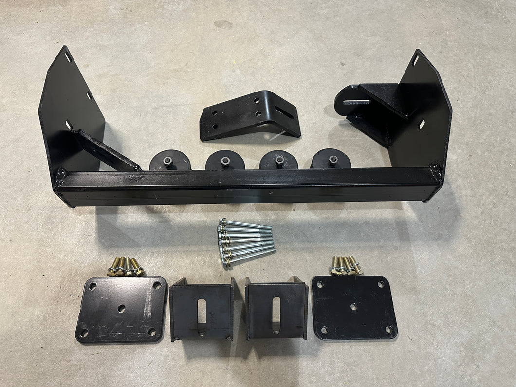 Complete mount kit for Defender LS3 & 350 Chevy /6L80E swap with integrated cross bar