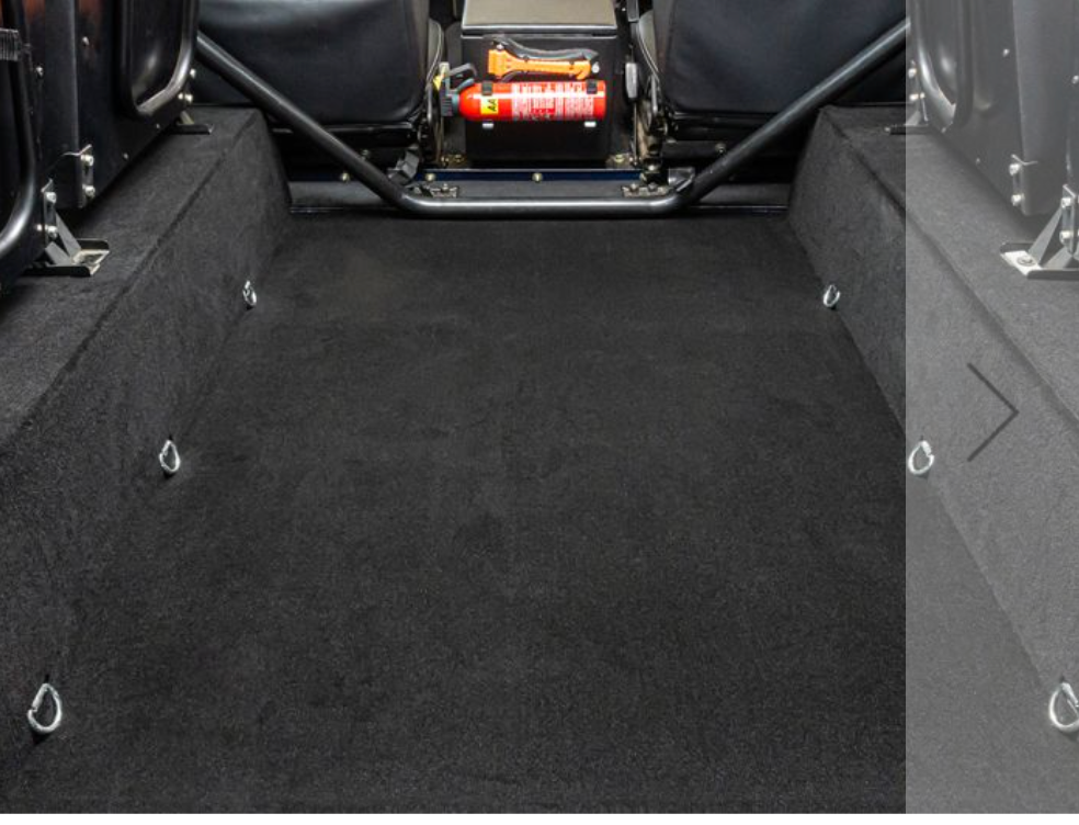 REAR CARPET SET - LAND ROVER DEFENDER 90 - STATION WAGON WITH INWARD FACING SEATS (SQUARE ARCHES)