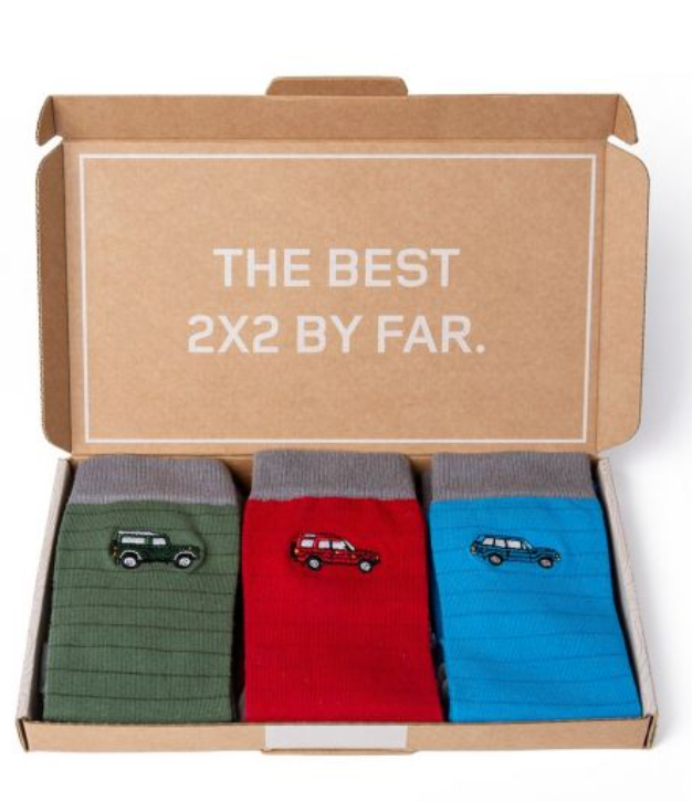 GENUINE LAND ROVER SOCKS - THREE PACK OF SOCKS - SIZES 7-11 WITH VEHICLE ICONS