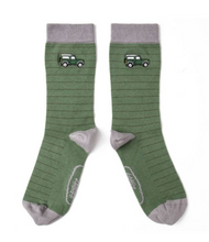 Load image into Gallery viewer, GENUINE LAND ROVER SOCKS - THREE PACK OF SOCKS - SIZES 7-11 WITH VEHICLE ICONS
