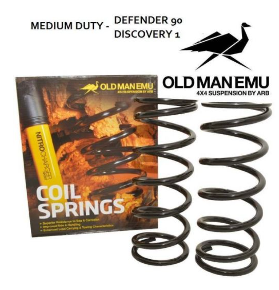 DEFENDER 90 AND DISCOVERY 1 REAR SPRINGS - OLD MAN EMU - COMES AS A PAIR - UP TO 1.5 inch LIFT