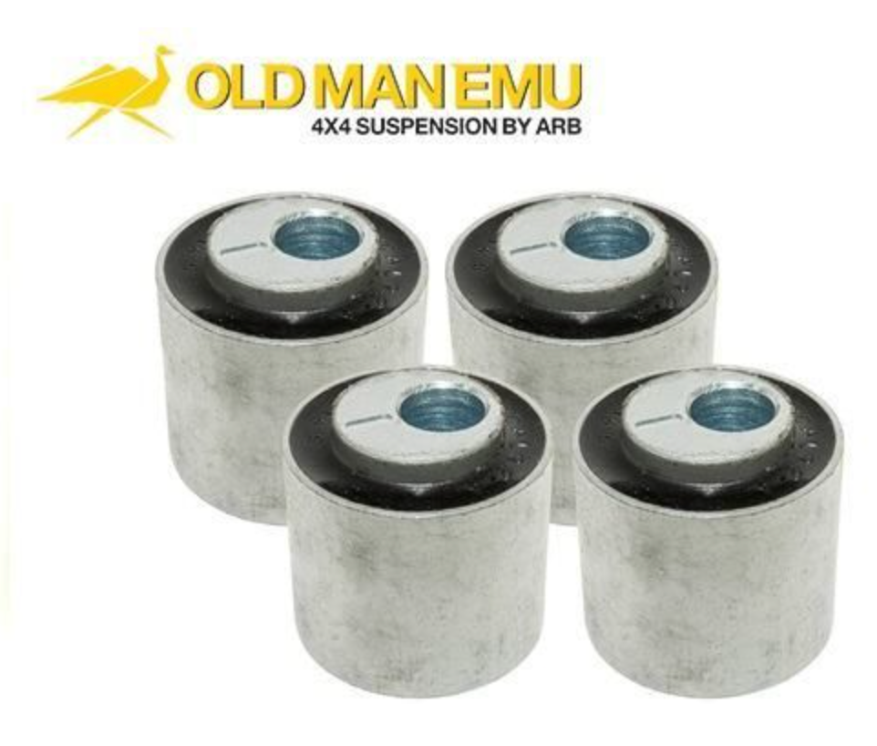 CASTOR CORRECTED RADIUS ARM BUSHES BY OLD MAN EMU - FROM 1992 - COMES AS A SET OF FOUR - FOR DEFENDER, DISCOVERY 1 AND RANGE ROVER CLASSIC WIDE BUSH 44MM