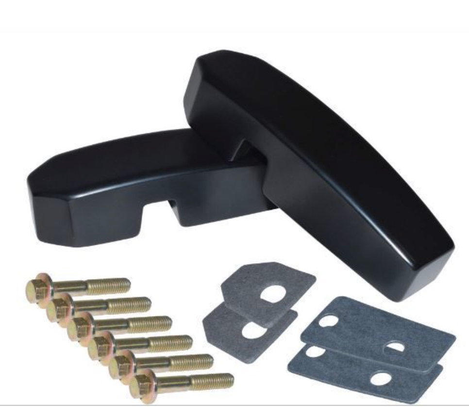 AIR OF BILLET WINDSCREEN BRACKETS FOR LAND ROVER DEFENDER IN BLACK ANODISED FINISH
