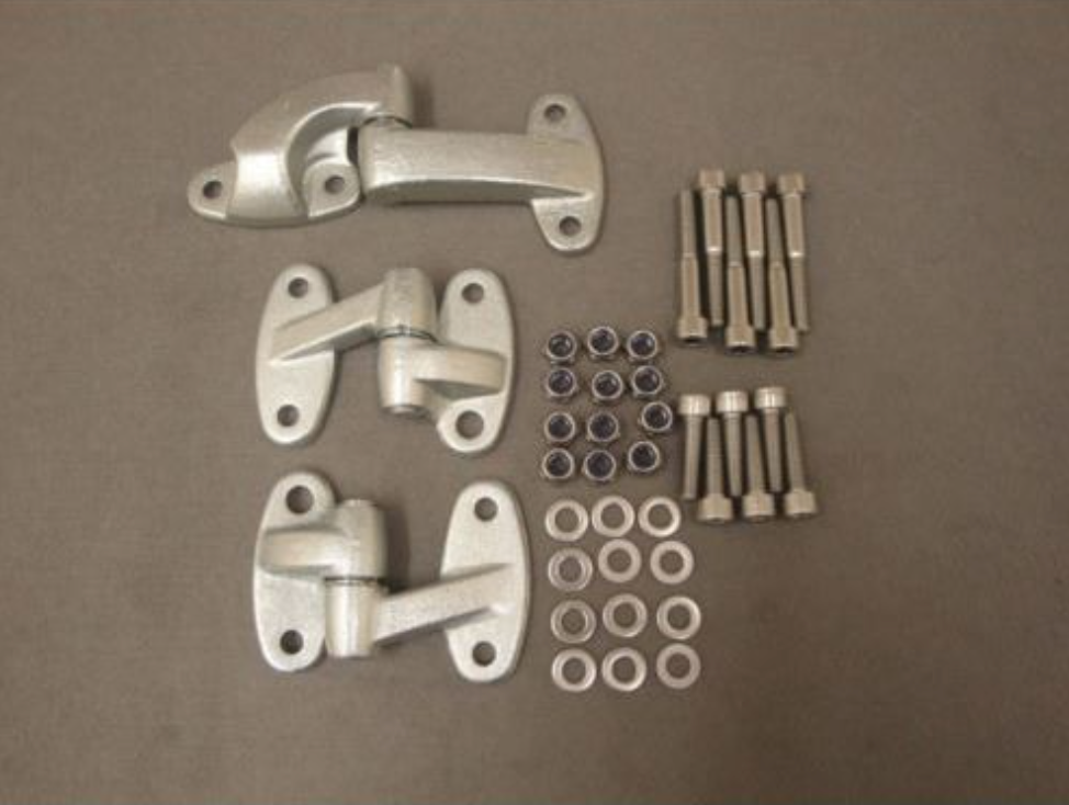 FULL SAFARI DOOR HINGE KIT FOR DEFENDER WITH STAINLESS STEEL BOLTS, NUTS ETC