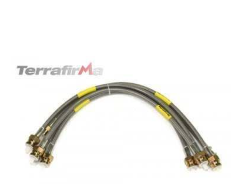 TERRAFIRMA DISCOVERY BRAKE HOSE KIT - STAINLESS & BRAIDED - STANDARD HEIGHT 1992-1995