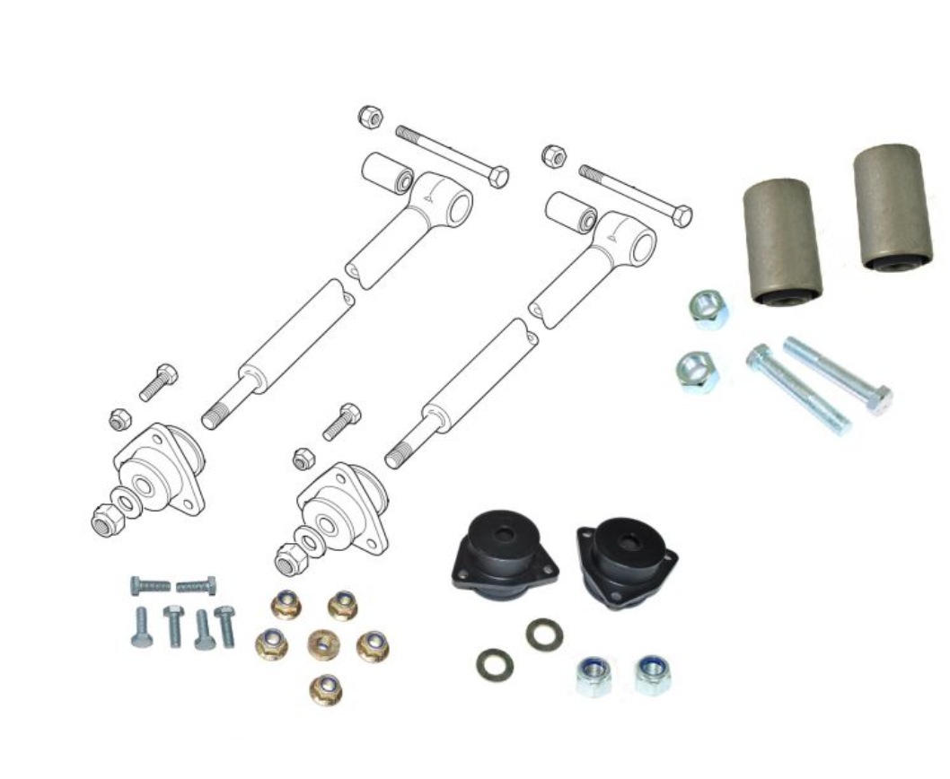 FULL VEHICLE BUSH AND FITTING KIT FOR REAR RADIUS ARM / TRAILING ARM / LINK BAR (REAR OF NTC8328 / LR021639 ) FOR DEFENDER, DISCOVERY AND RANGE ROVER CLASSIC