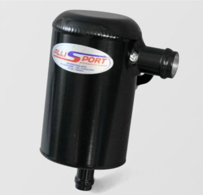 BLACK POWDER COATED ALUMINIUM ROCKER BREATHER OIL CATCH TANK - FOR DEFENDER AND DISCOVERY 1 200TDI AND 300TDI VEHICLES