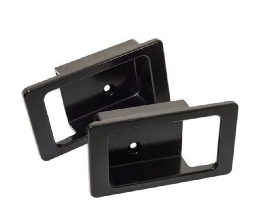 DEFENDER ALUMINUM TRIM PIECES - DEFENDER DOOR HANDLE SURROUNDS IN BLACK ANODIZED - COMES AS A PAIR