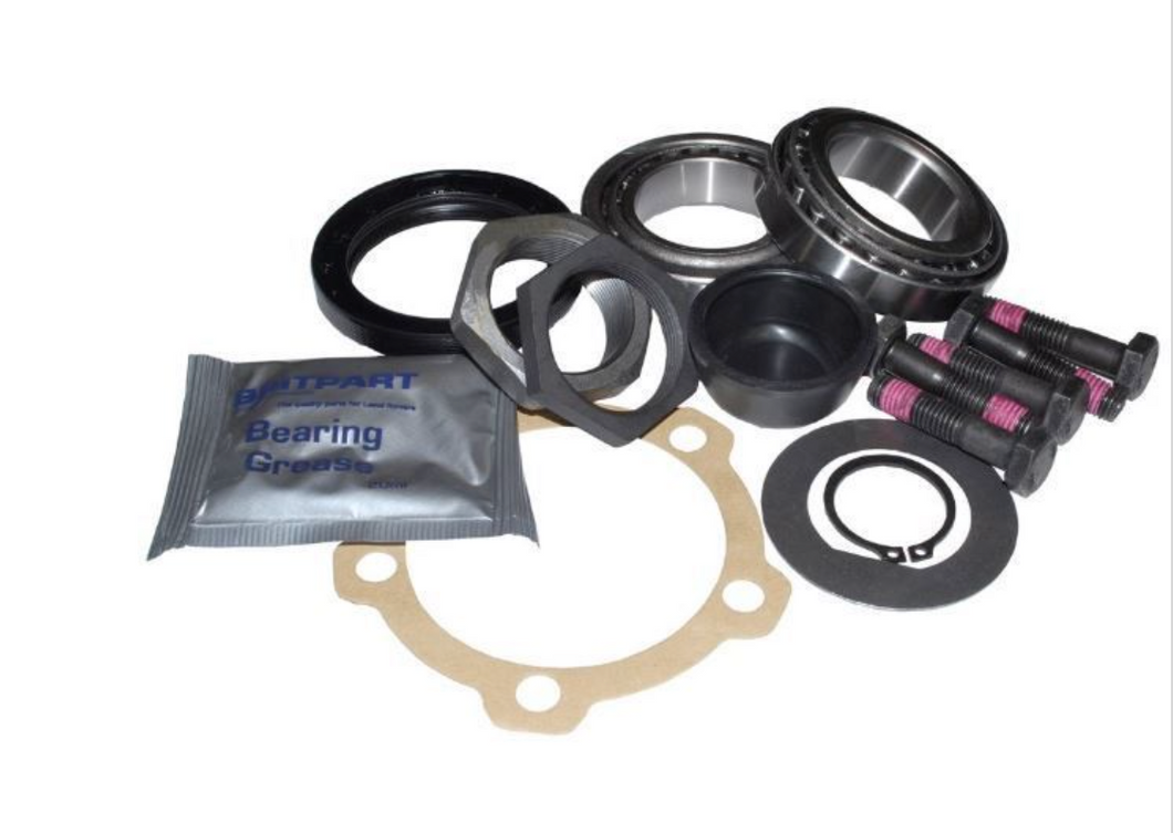 OEM FRONT AND REAR WHEEL BEARING KIT FOR DEFENDER FROM 1994-2016 (LA CHASSIS NUMBER ONWARD) - ORIGINAL EQUIPMENT WHEEL BEARINGS, FLANGE BOLTS AND GASKET, CORETECO HUB SEALS, HUB CAP AND LOCK TABS